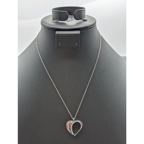 PAJ 925 Sterling Silver Large Open Heart Pendant 18" Necklace - Picture 7 of 7